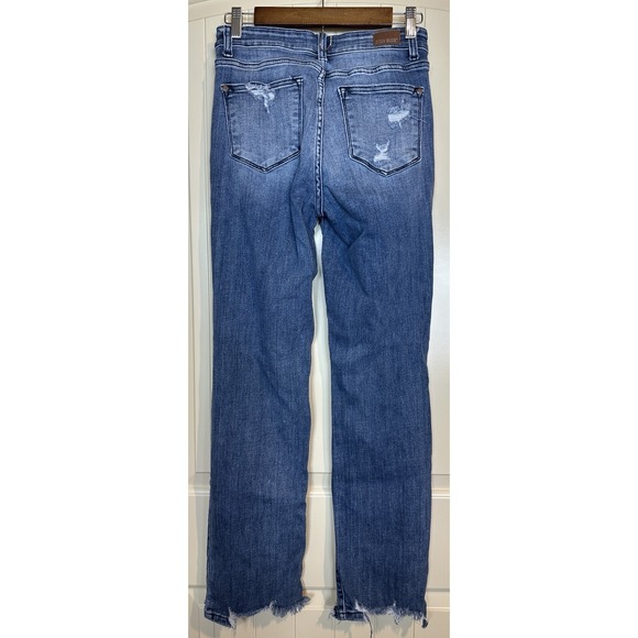 JUDY BLUE Distressed  Stretch High Rise Straight Fit Jeans Women's size 5 27 - Picture 4 of 6